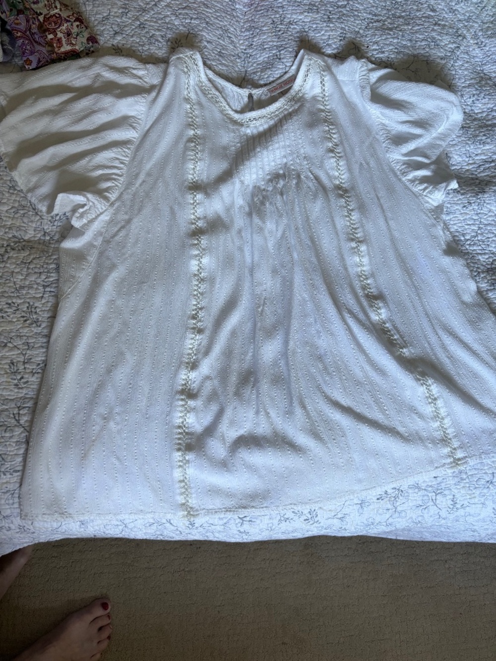 Knox Rose, WHITE SHORT SLEEVED BLOUSE